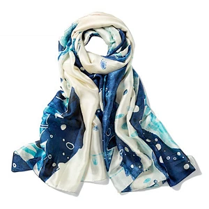 China Wholesale custom printed pure silk scarf malaysia ladies summer scarf shawl
