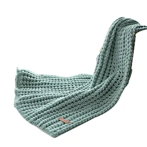 Fashion custom design winter warm scarves solid color acrylic knitted scarf
