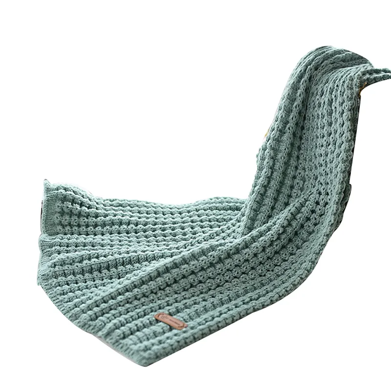 Fashion custom design winter warm scarves solid color acrylic knitted scarf