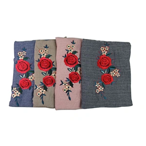 New style scarf with rose embroidery woman's scarf