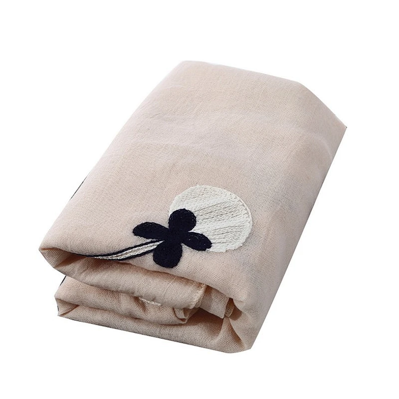 Fashionable embroider balloon shawl lovely  cotton hemp embroider scarf shawl