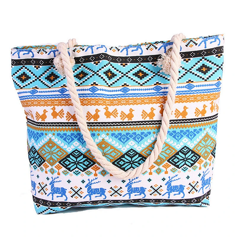 Wholesale Top Quality Canvas Tote Shopping Shoulder Bag Canvas Beach Bags For Women
