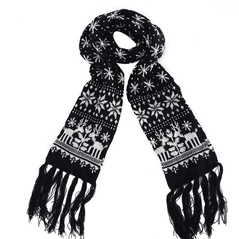 Christmas snowflake elk thickened wool couple warm scarf neck