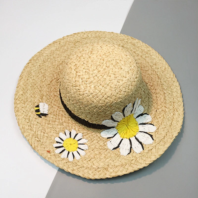 Expensive Handmade Madagascar Raffia lady sex straw folding Hats