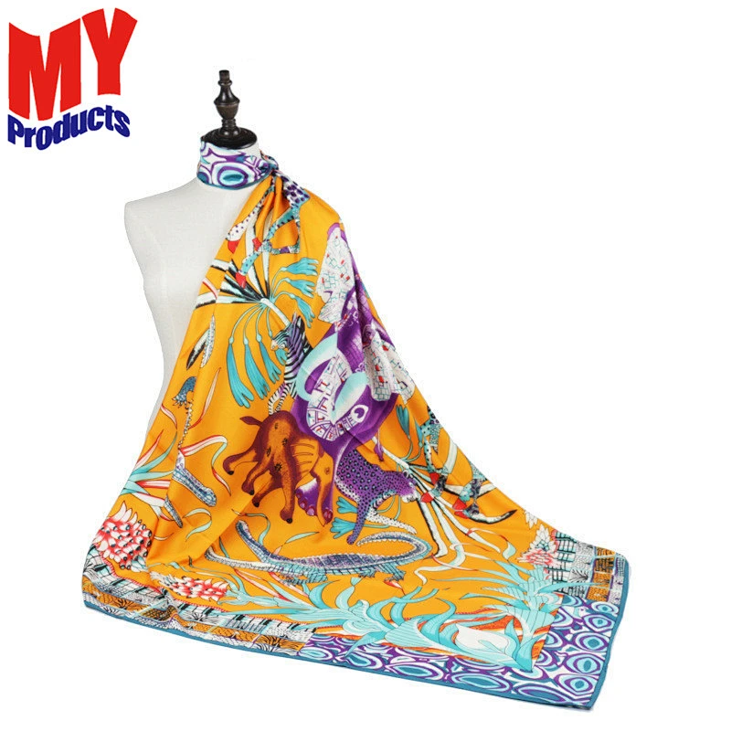 Silk scarf cat plain cotton scarf scarf kids
