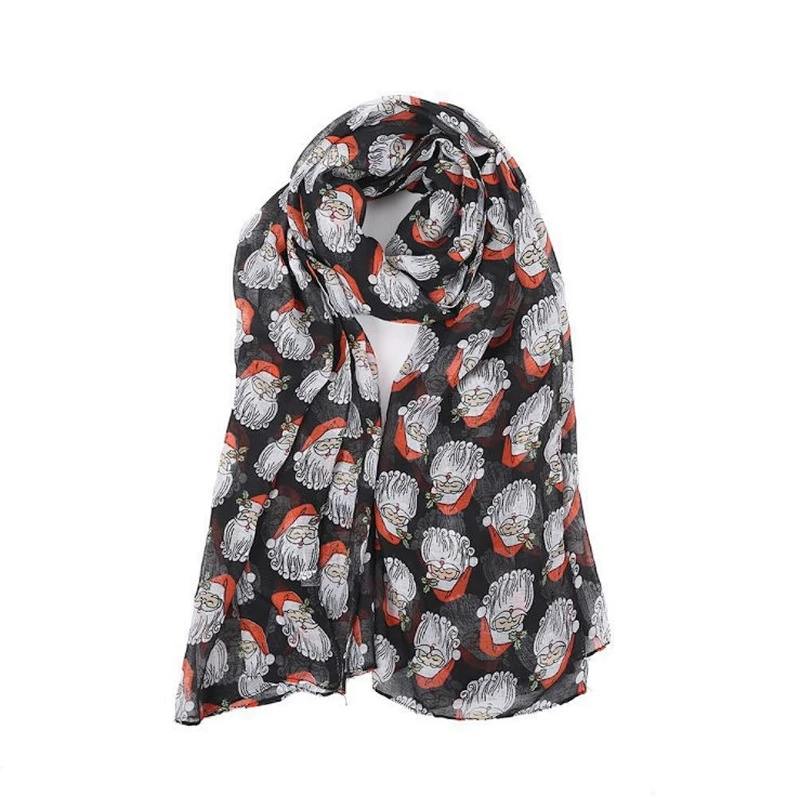 New fashion Christmas Santa Claus floral print scarf