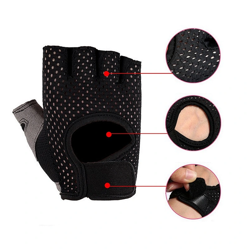 Non Slip Adult Outdoor Riding Sports Elastic Mesh Breathable Half Finger Gloves