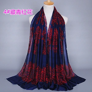 Winter Black Warm Shawls Fine Wool Shawl 100% Cotton Voile Scarf