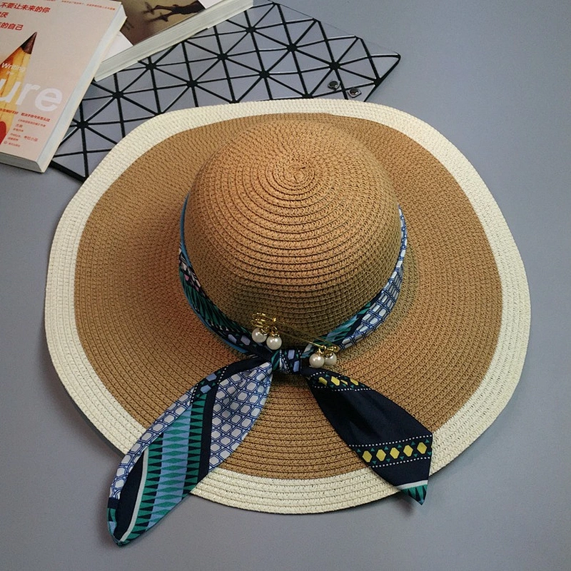 Natural custom school gift straw boater hat cheap wheat wide brim embroidery woman sex straw hat
