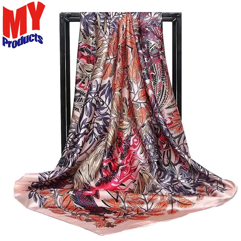 Custom design printed muslim square scarves women square scarf 90cm
