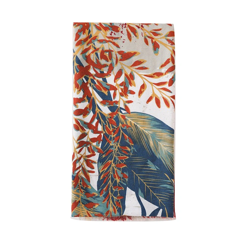 Artistic style floral design sunshade shawl silk women scarf