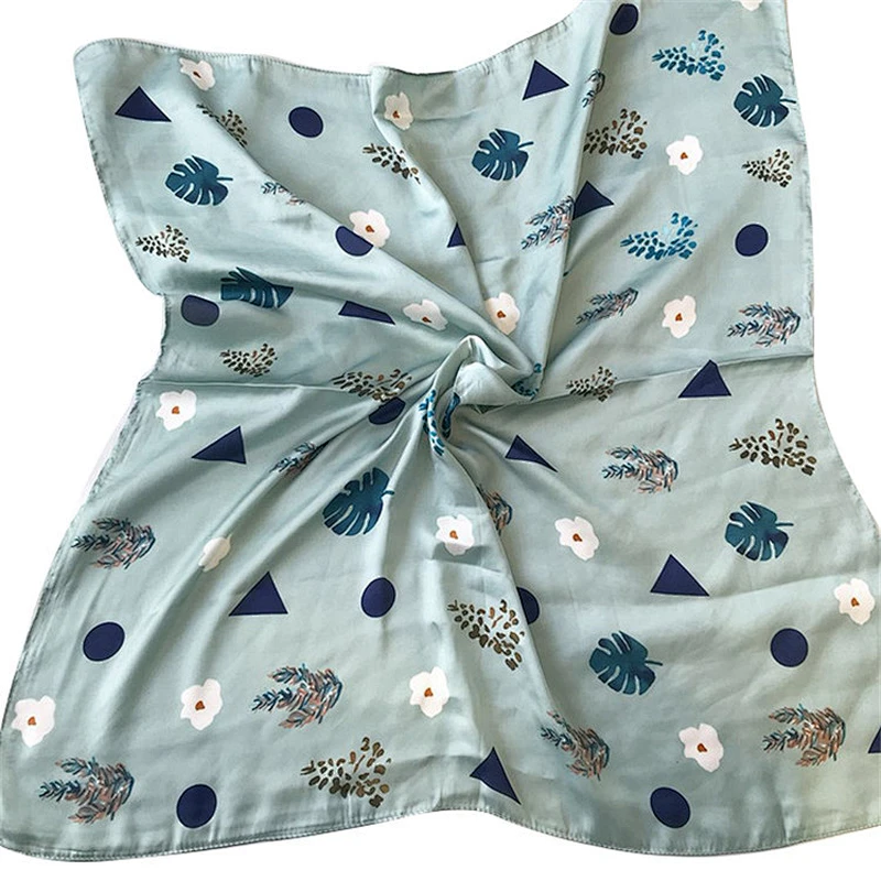 Wholesale latest fashion print neck scarf women cotton square scarf