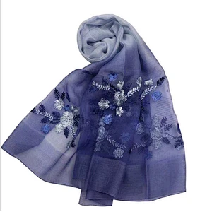 Scarf for Women pure  silk fashion embroidered