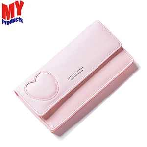 2019 Hot sale fashion ladies pu leather wallet girls purse long tyle wallets