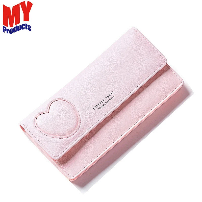 2019 Hot sale fashion ladies pu leather wallet girls purse long tyle wallets