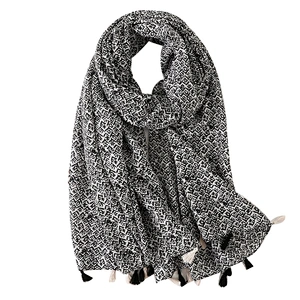 Summer ethnic silk scarves printed fringe travel beach towel scarf