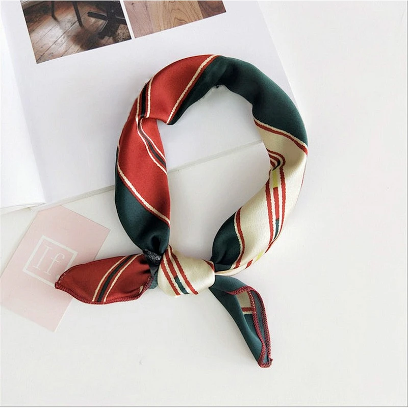 Square scarf women fashion professional variegated decorative print silk scarf