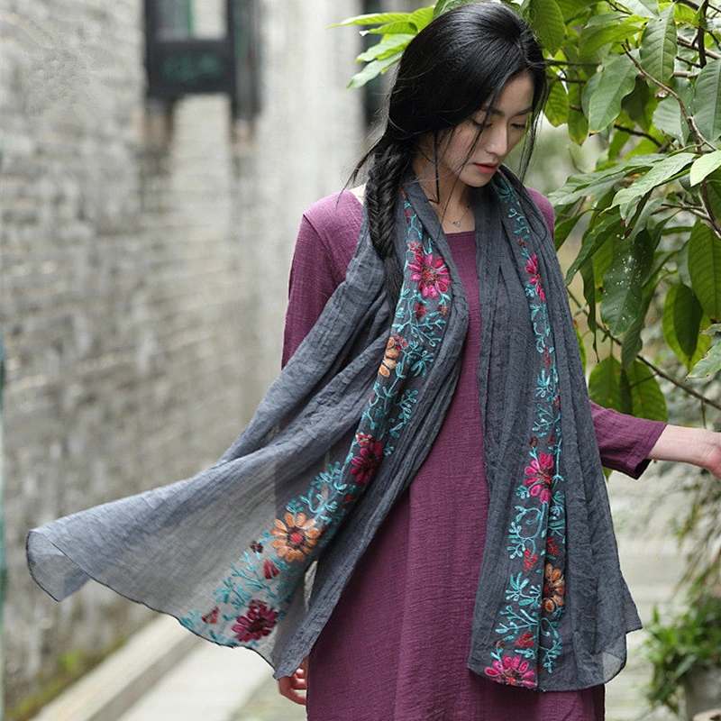 India scarf silk scarf cartoon printed silk fabric hand embroidery designs for saree blouses