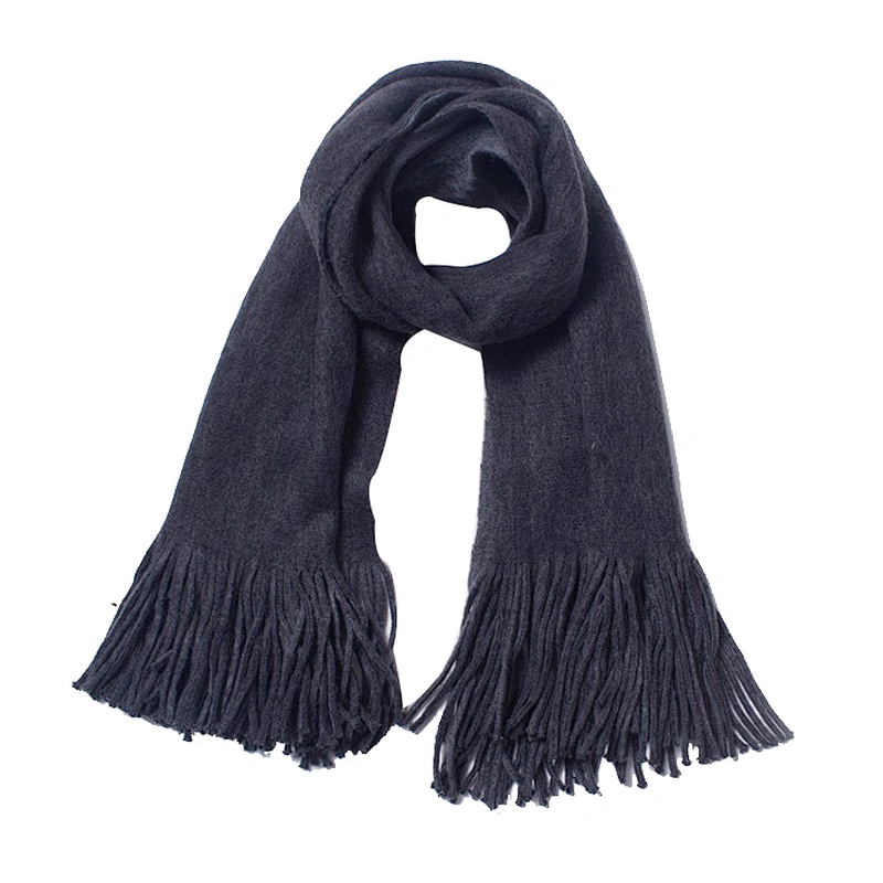 Autumn and winter long tassel pure color scarf thicken warm shawl scarf