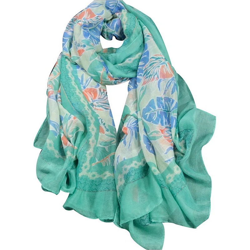 Oversize Hawaiian  printed shawl UV proof floral beach towel scarf