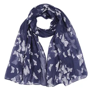 Artistic style butterfly print fashion scarf for women