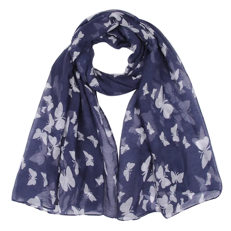 Artistic style butterfly print fashion scarf for women
