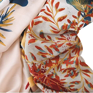 Artistic style floral design sunshade shawl silk women scarf