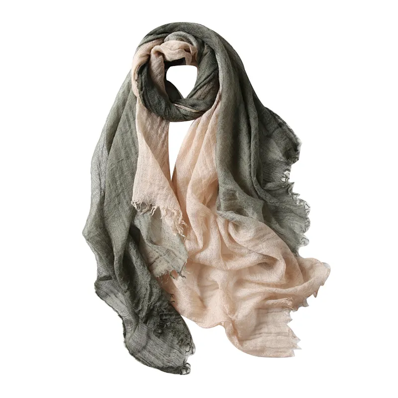 Wool scarf women's large size autumn and winter gradient neck versatile scarf