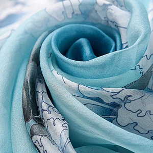 OEM Design Pashmina Shawls Custom Digital Print Women Silk Scarf