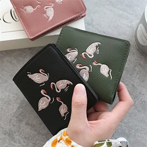 Wholesale Travel Fancy Ladies Clutch Purse Embroidery Leather Wallet For Woman
