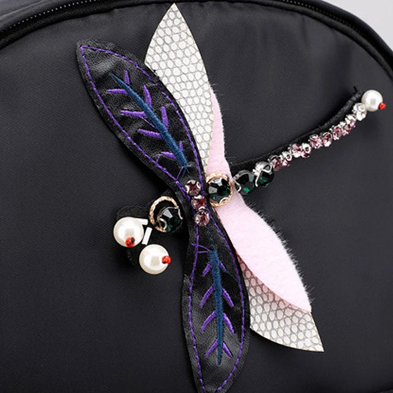 Popular Large Capacity Backpack Stylish Embroidery Nylon Backpack For Girl