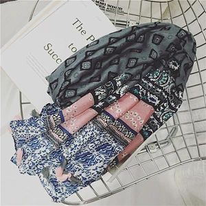 Women Fashion Cheap Chiffon Hijab Scarf Women Neckwear Navy Orange Scarf From China Factory