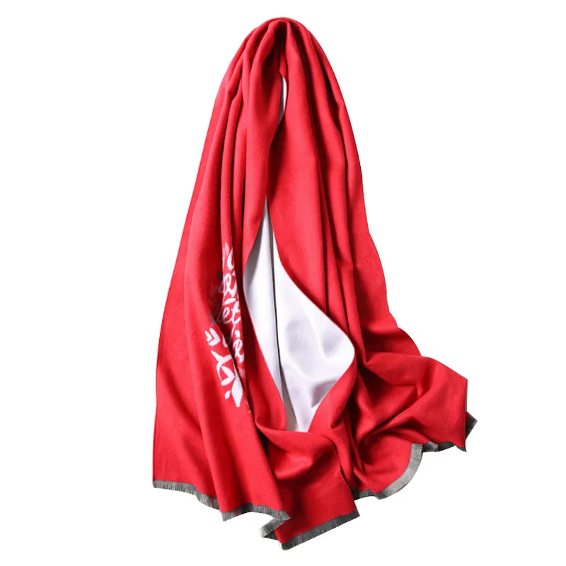Cute Christmas wool scarf female thickened autumn and winter warm versatile neck scarf