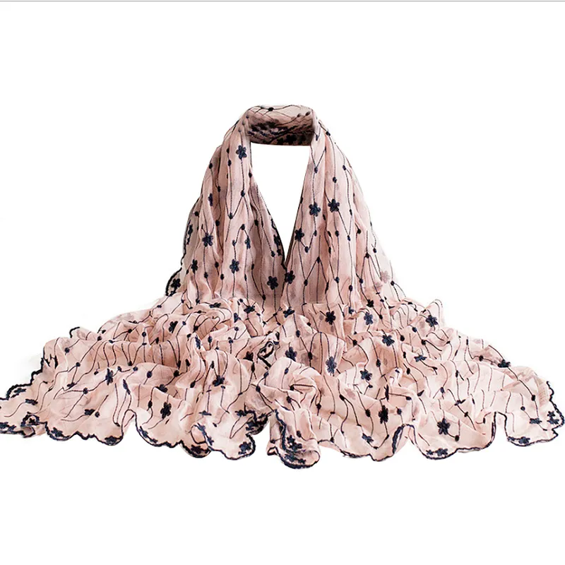 Leisure style embroidery sunshade shawl  beach towel silk scarves