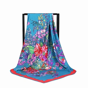 Fashion Style Custom Print Scarf Silk Square Women Scarf