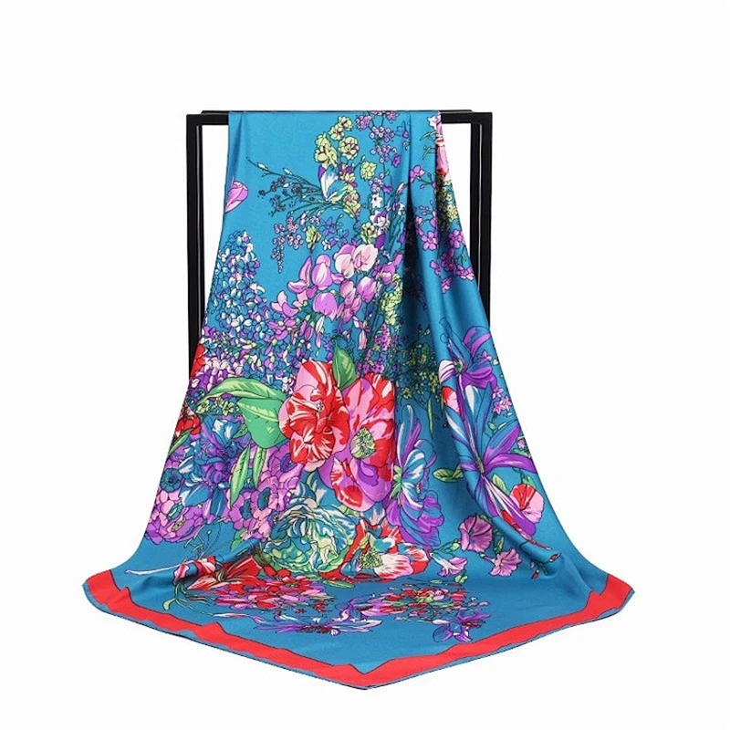 Fashion Style Custom Print Scarf Silk Square Women Scarf