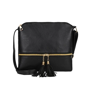 High quality woman shoulder bag tassel zipper pocket ladies crossbody bag fashionable pu leather crossbody bags wholesale