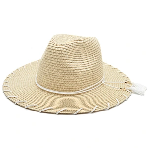 raffia straw fedora hat with flower and leaf decoration wholesale straw hats