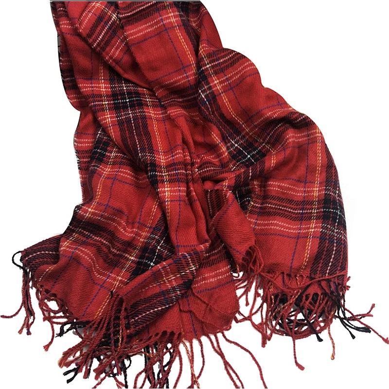 Christmas autumn and winter check shawl Scottish classic versatile tassel warm thickened scarf