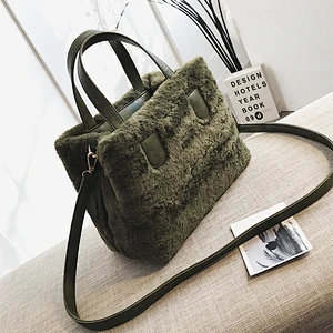 Hot sale classic design handbag ladies bags plush handbag women