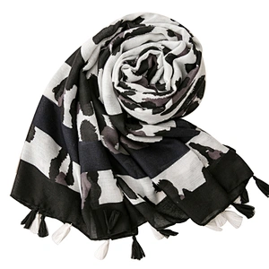 Artistic style versatile color matching leopard print shawl scarf