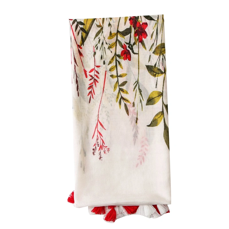 New national flower printed travel seaside holiday sunshade shawl beach towel scarf