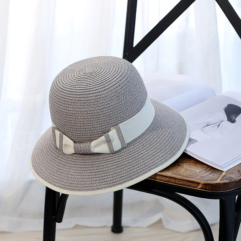 Summer Handmade Flower Straw Hat Women'S Garland Sunbonnet Bucket Hat Roll-Up Hem Beach Cap Sun Hat For Women
