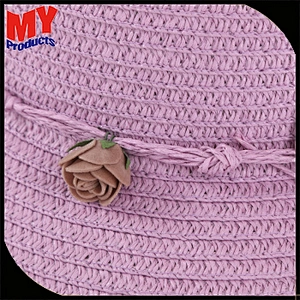 Wholesale Womens Paper Beach Straw Hat And Summer Trendy Straw Hats With Rope Ornaments