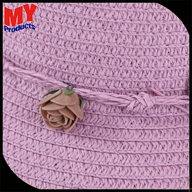 Wholesale Womens Paper Beach Straw Hat And Summer Trendy Straw Hats With Rope Ornaments