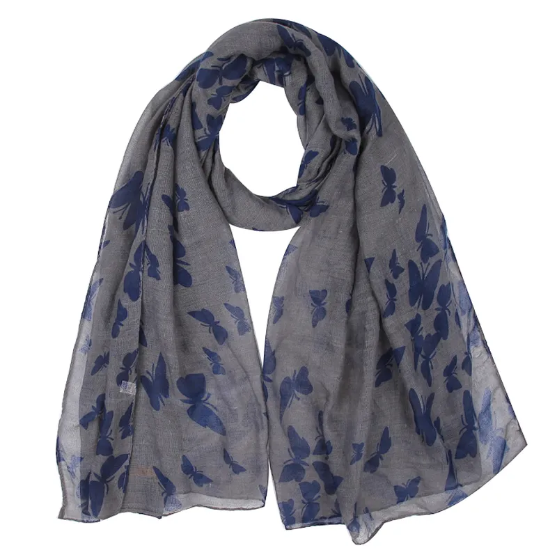Artistic style butterfly print fashion scarf for women