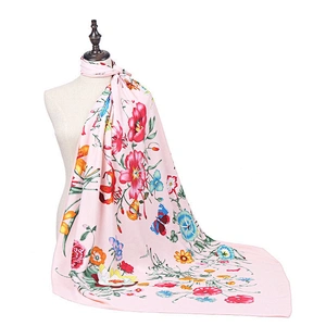 Wholesale 2019 Newest Women Square Scarf Hijab Shawl Print Silk Shawl