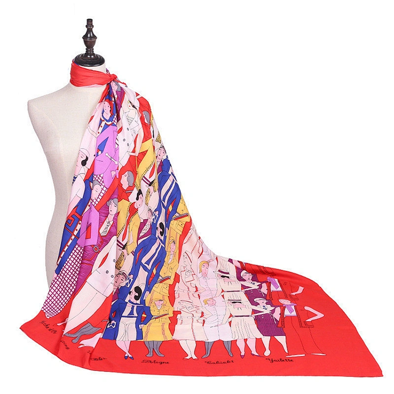 Customized Printing Silk Lady Square Scarf