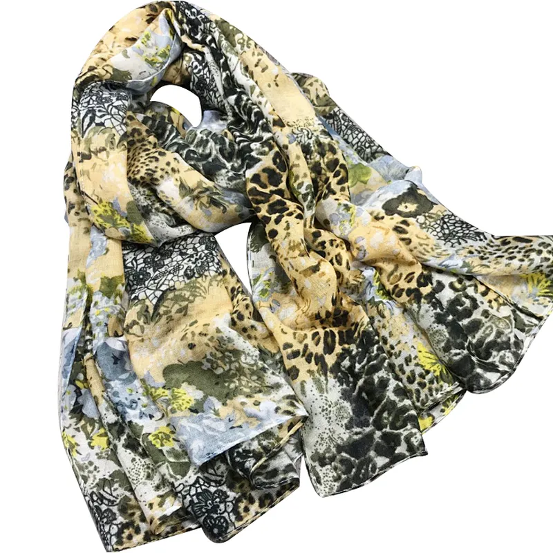 Occident spring and autumn leopard  printed scarf travel sunscreen shawl scarf