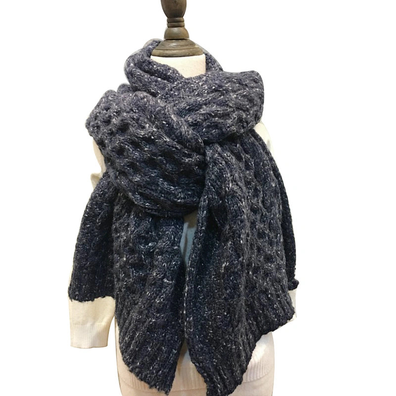 New fashion winter knitted pure color warm scarf